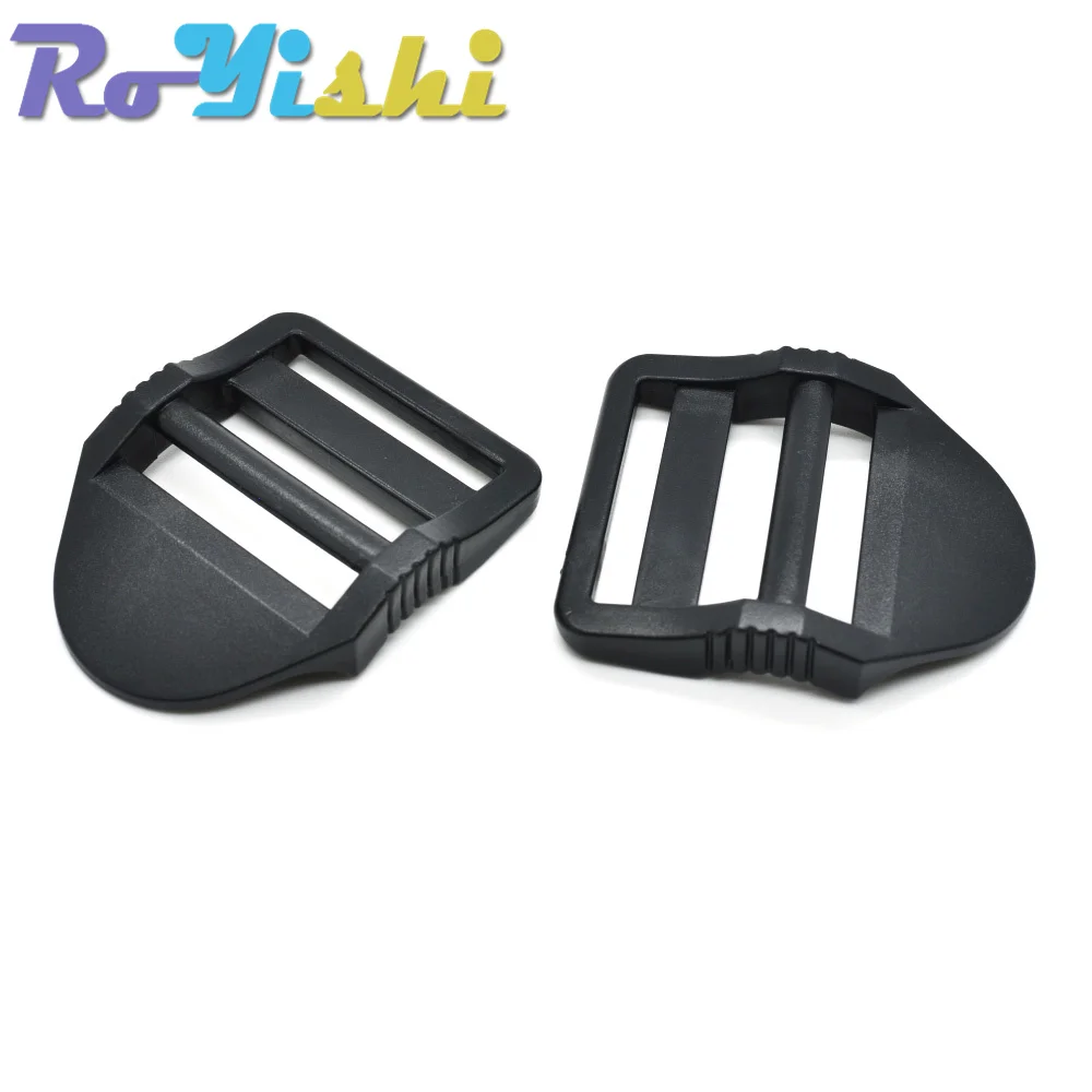 5 Stück/Packung Leiterschloss-Schieber, Kunststoffschnallen, Rucksackgurte, Webbin 20 mm, 26 mm, 31 mm, 38 mm, Schwarz – Detail 8