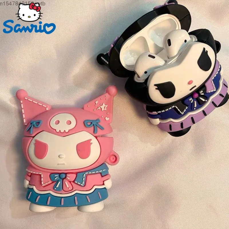Silicone Fone de ouvido para Airpods Pro 3, Soft Case, Sanrio Kuromi Melody Desenhos Animados
