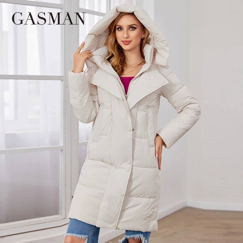 Gasmam Winter Daunen jacken Frauen warm lange klassische Reiß
