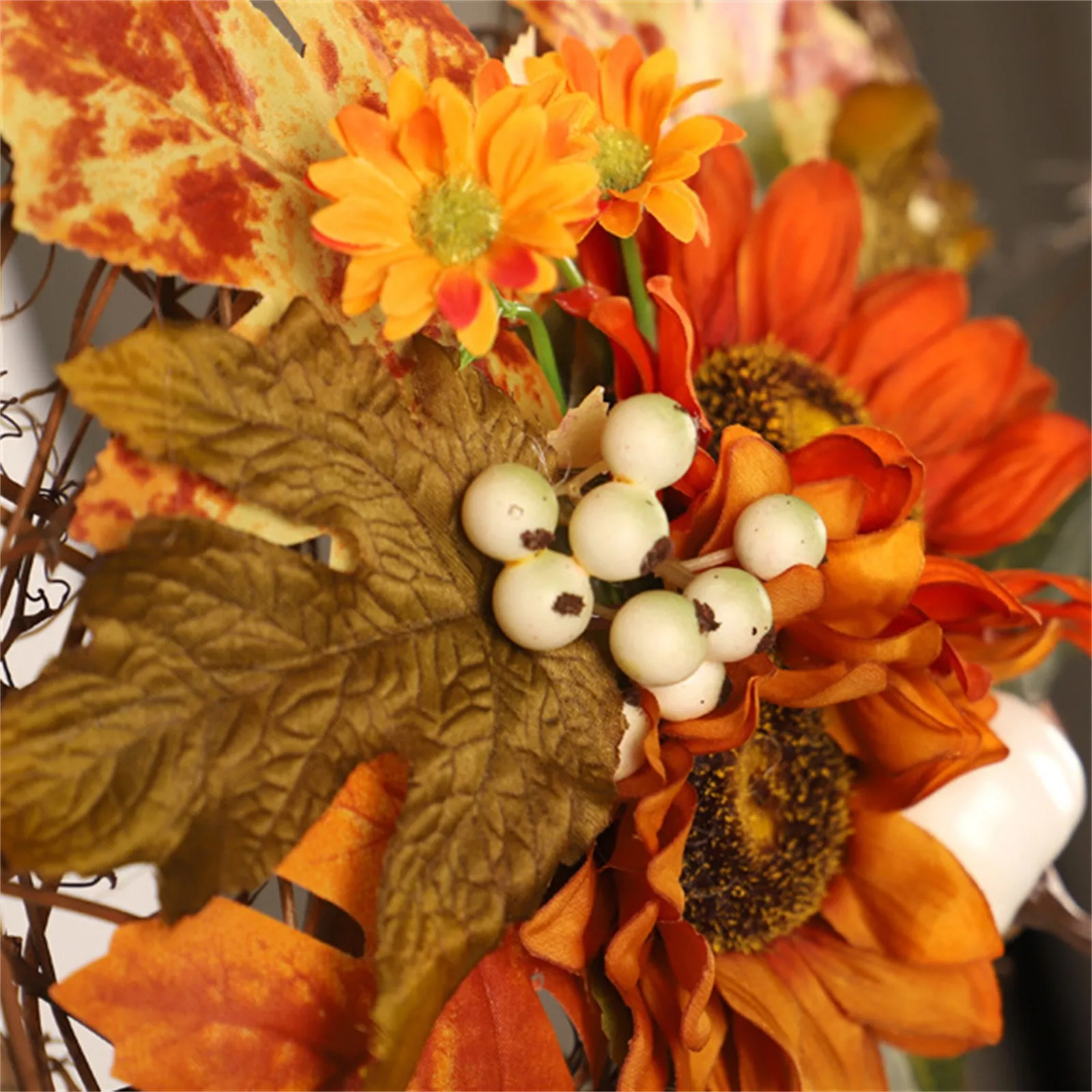 

Осенний венок, дверной венок с Кленовым листом на День Благодарения для Хэллоуина, рождественские украшения, праздничные строительные принадлежности