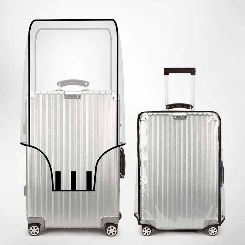 New 20-30inch Luggage Cover Transparent Protector Waterproof Thickened Suitcase Cover PVC Rolling Cover for Traveling Suitcase 2