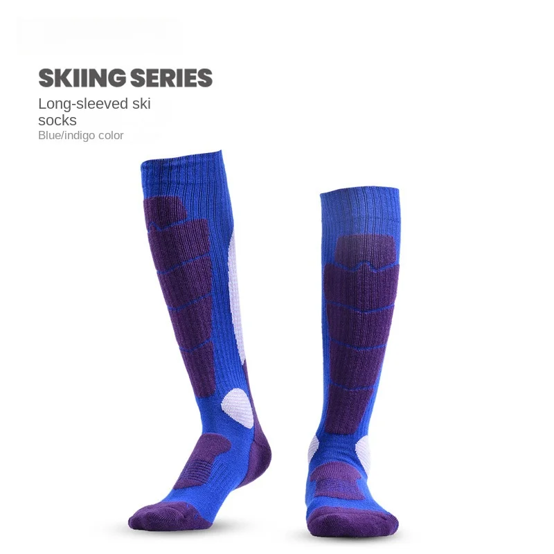 2 Pairs of Autumn and Winter New Long Ski Climbing Socks, Men's and Women's Hiking Socks, Terry Thick Bottom Warm-Keeping Socks