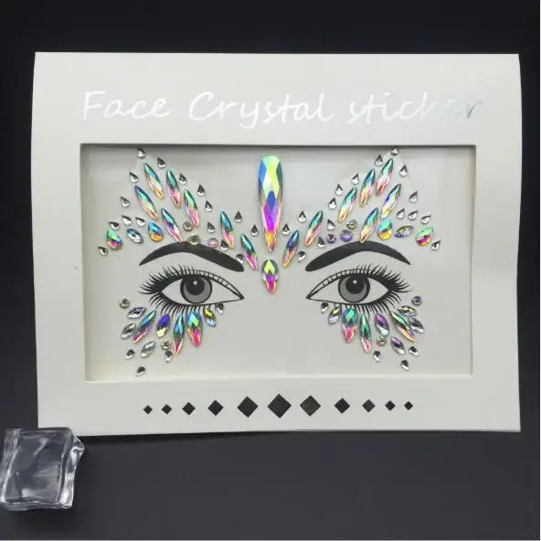 Masquerade Face Decoration DIY Jewelry Acrylic Rhinestone Festival Party Temporary Tattoo Fashion Face Stickers for Women