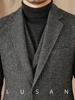 Mr. Lu San Gentry Dress Retro Commuter Business Herringbone Wool Suit Colorful Flower Point Warm Slim Fit Suit Trendy Men 3