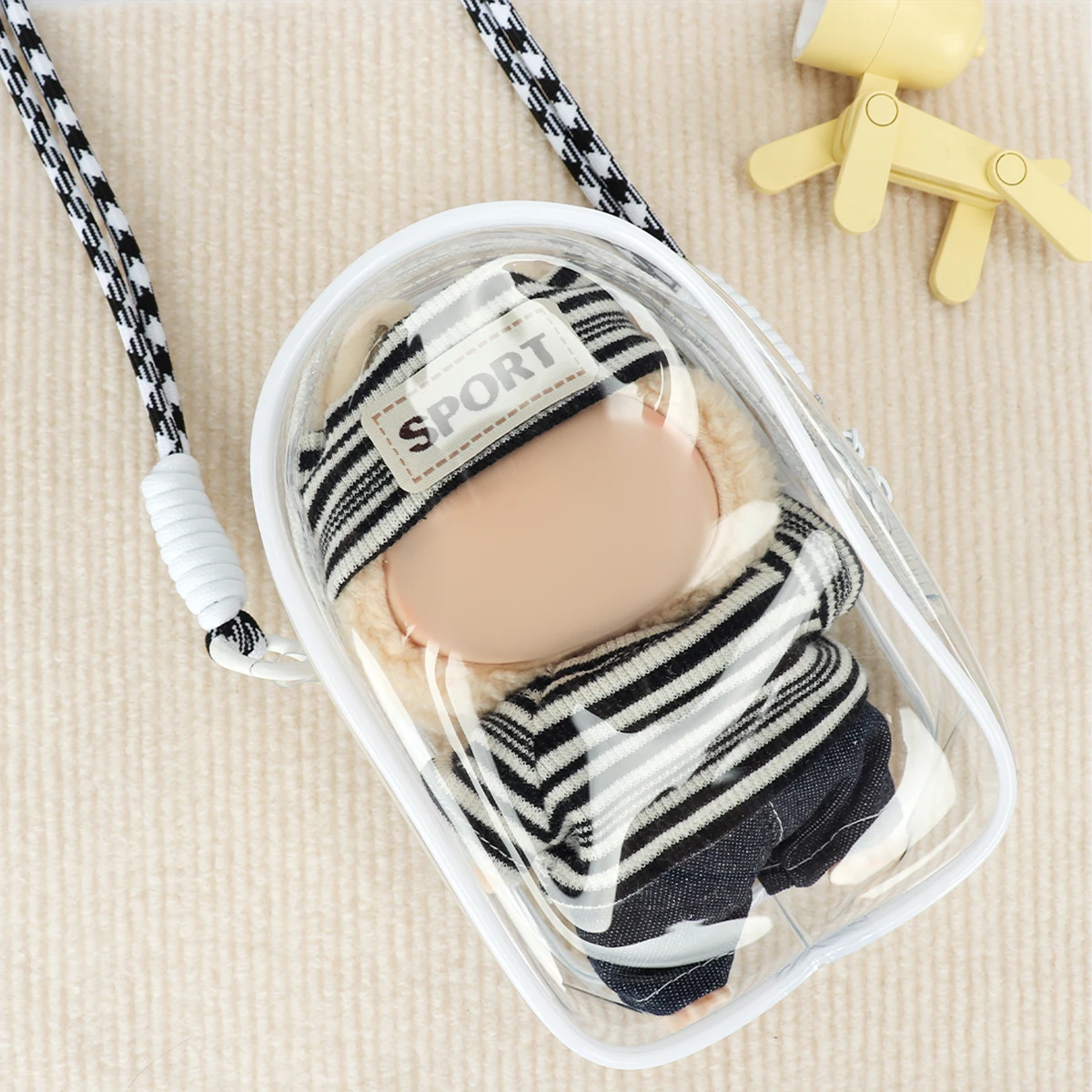 10-15cm Transparent Display Bag Protector Case for Toys & Dolls Dustproof Storage Bags Outdoor Use & Party Decor Backpack sling