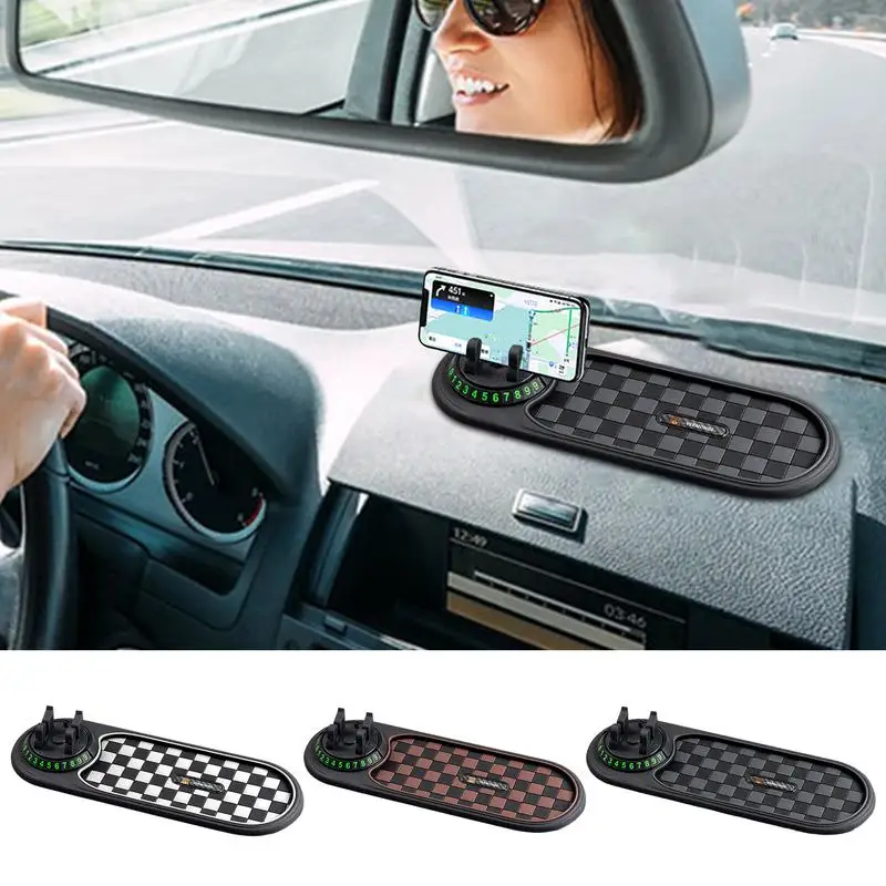 Car Anti Slip Mat Auto Phone Holder Anti Slip Mat With Parking Number Plate Car Dashboard Cellphone Bracket for Car Interior