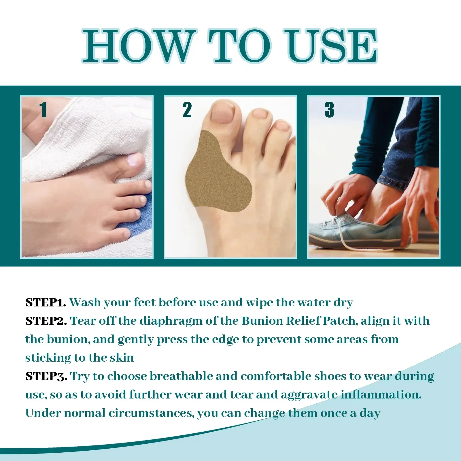 Bunion Pain Relief Patch Feet Bone Thumb Corrector Arthritis Foot Gout Swelling Treatment Medical Plaster Toe Pain Patch 6pcs/bo
