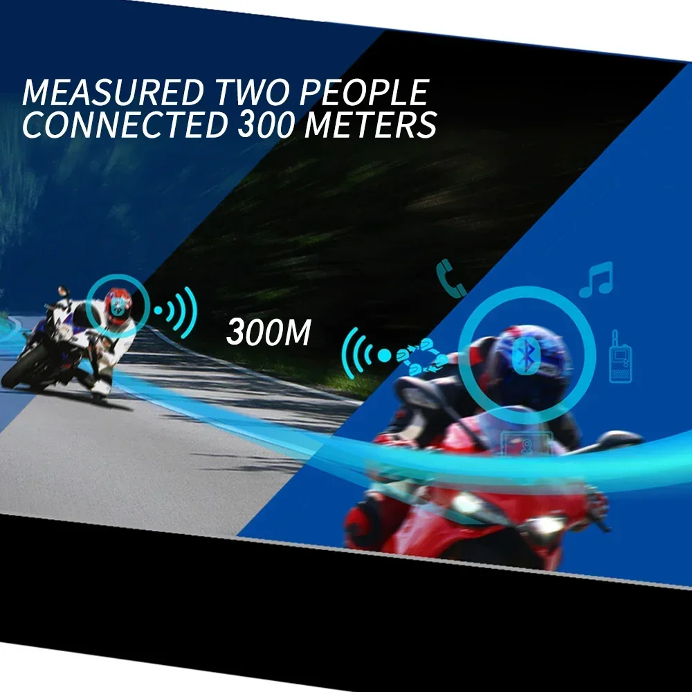 Helmet Intercom Bluetooth Hands Free Waterproof