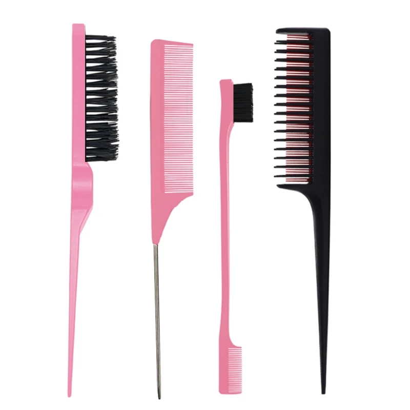 

4Pcs Slick Brush Set Bristle Hair Brushes Teasing Comb Grooming Combs New Dropship