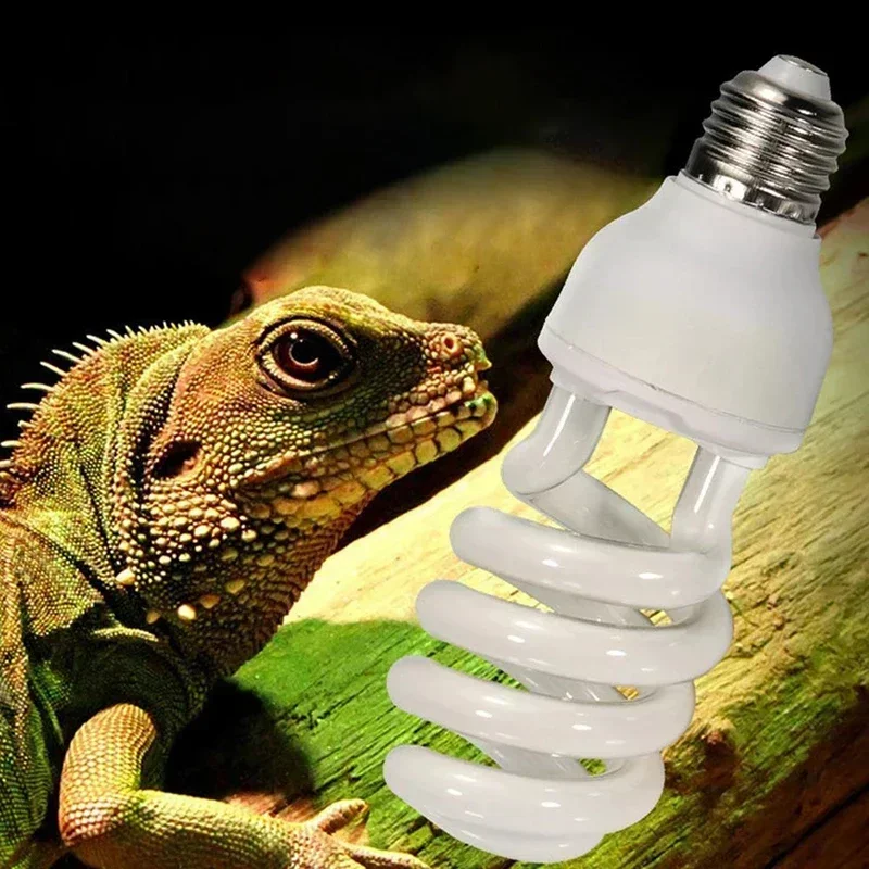 

UVB UVA Heating Lamp for Turtle Lizard Snake Reptile E27 5.0 10.0 UVB Reptile Lamp 13W 26w Energy Saving Terrarium Lamp