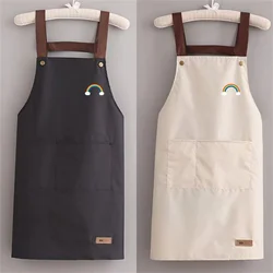 Kitchen Household Waterproof and Oil-proof Men's and Women's New Apron Korean Version Japanese Work Housework Apron Overalls