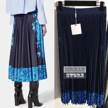 

2022 Women Spring Pleated Skirt Luxury Designer Branded High Waist Midi Skirts Flower Print high-end New Fashion Women Skirts