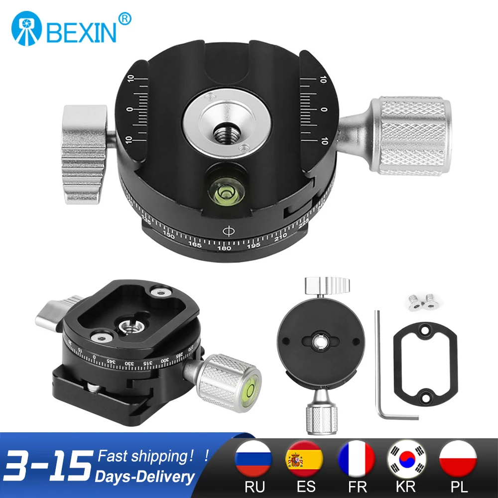 Camera Clamp Camera Tripod Plate Camera Tripod Adapter Camera Mount Plate Tripod Adapter Mount BEXIN QJ-07 360&deg; Rotate Panoramic Shooting Camera Clamp Quick Release Clamp Arca Swiss Tripod Plate Adapter