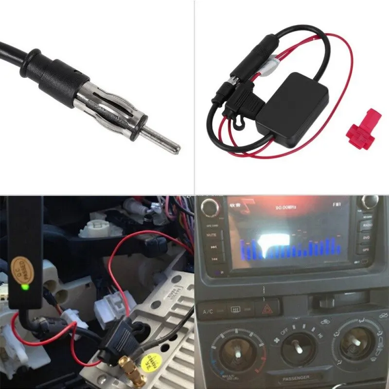Universal Practical FM Signal Amplifier Anti Interference Booster Car Antenna Radio With Noise Filters Ring for Marine Car Boat car antenna