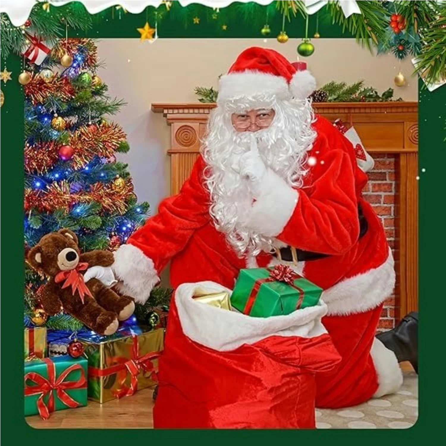 Christmas Beanie Hat Santa Hats and Beard For Adults Christmas Costume Decorations Xmas Hats Santa Beard Mask Face Cover For Men Women
