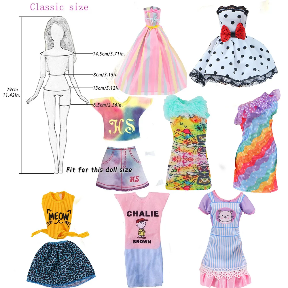 

1 Set New Fashion Bow Dress Princess Dress Clothes Fashion Clothes Coat Tops Pants House Accessories for 11.8 Inch Doll