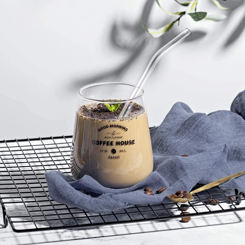 KADAX Cannucce In Vetro Borosilicato 20cm | Riutilizzabili Con Spazzola | 4 Pezzi (Dritte E Curve) - 4
