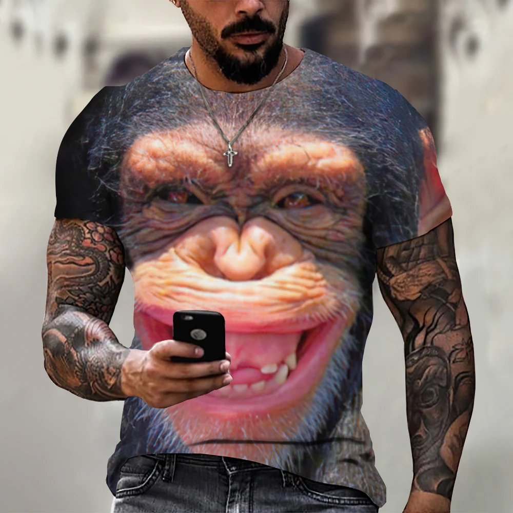 Shirt 3d Monkey Men, Shirt 3d Print Monkey