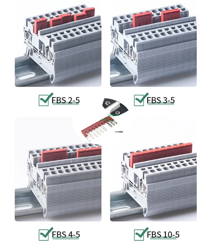Description Picture 6 of itemPTV-2.5 Side Entry Push-in Connection Spring Clamp DIN Rail Terminal Blocks Kit Set 24A 800V