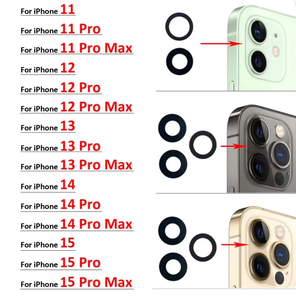 Premium Back Rear Camera Glass Lens with Adhesive