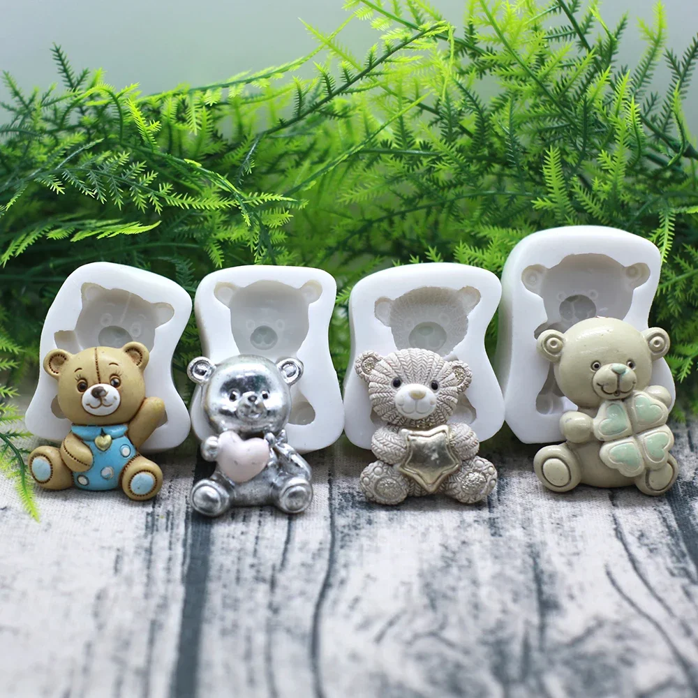 

3D Bear Silicone Mold Pearl Fondant Molds Cake Decorating Tools Cupcake Topper Chocolate Gumpaste Mould Candy Clay Resin Mold