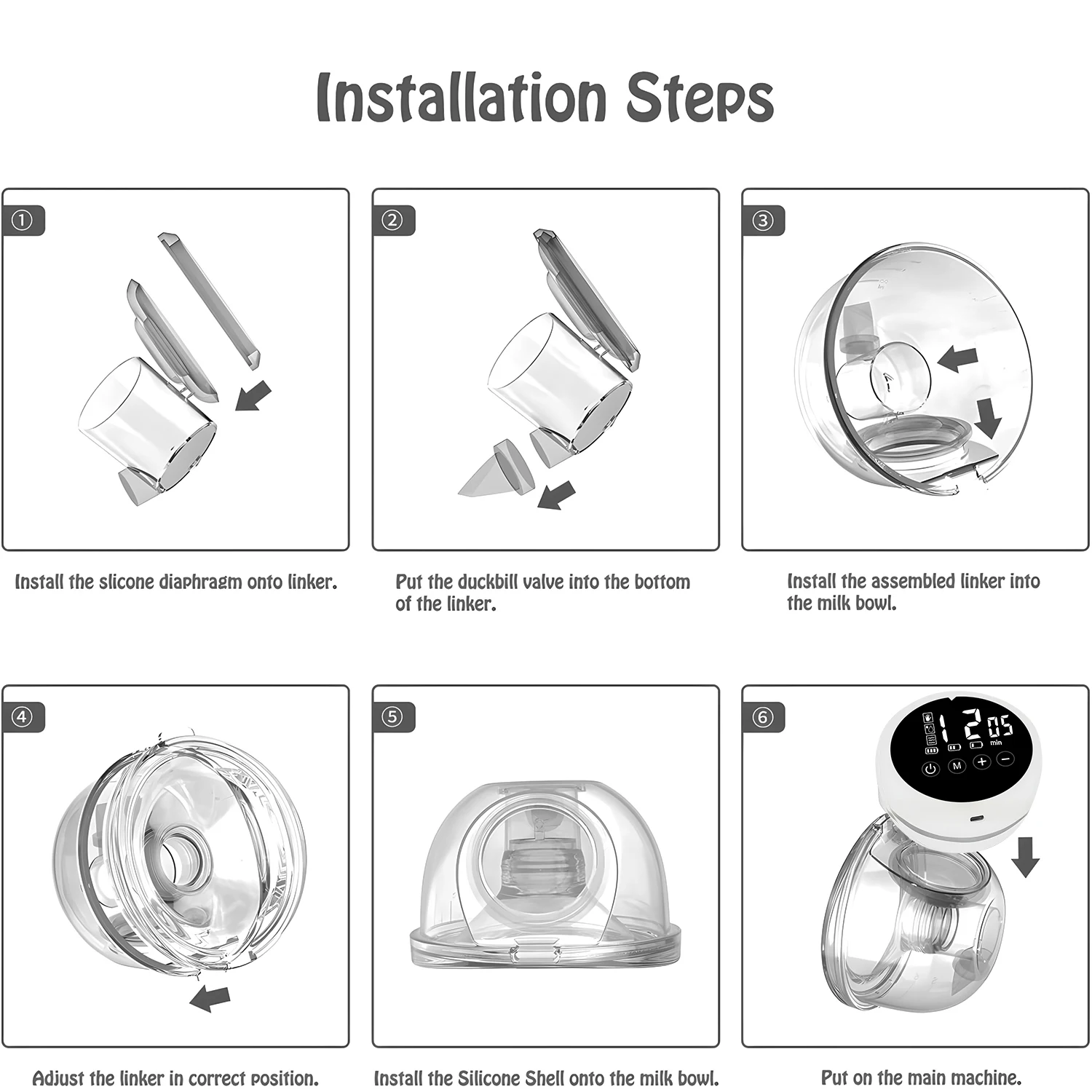 Electric Breast Pump Hands Free Wearable Milk Extractor Portable_voghion.com