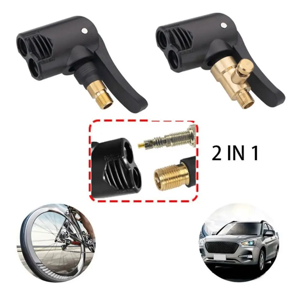 Practical Tire Air Pump Nozzle Schrader/Presta Valve Tire Inflation Valve Adapter Inflatable Pump Connector Tire Inflator Chuck