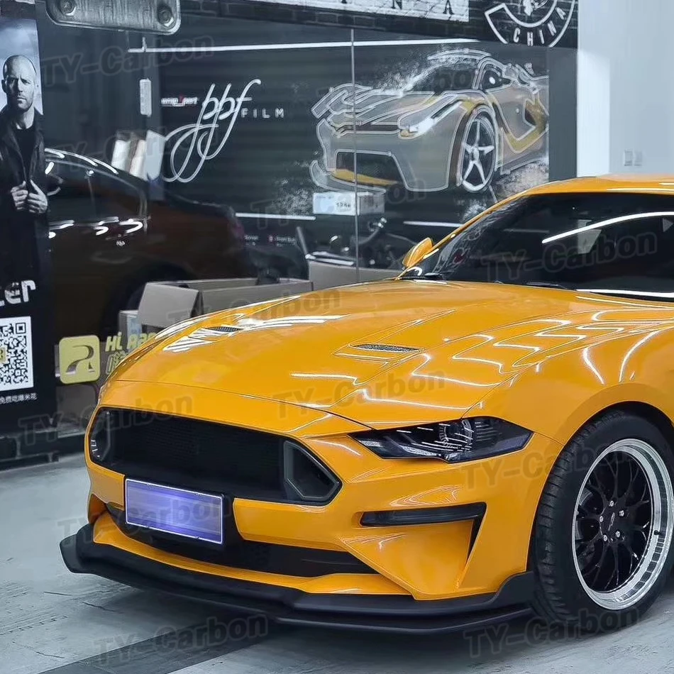 Car Grill Front Grille Plastic Replacement Bumper Hood Mesh With LED Light Auto Kit For Ford Mustang 2018-2022 RTR Style
