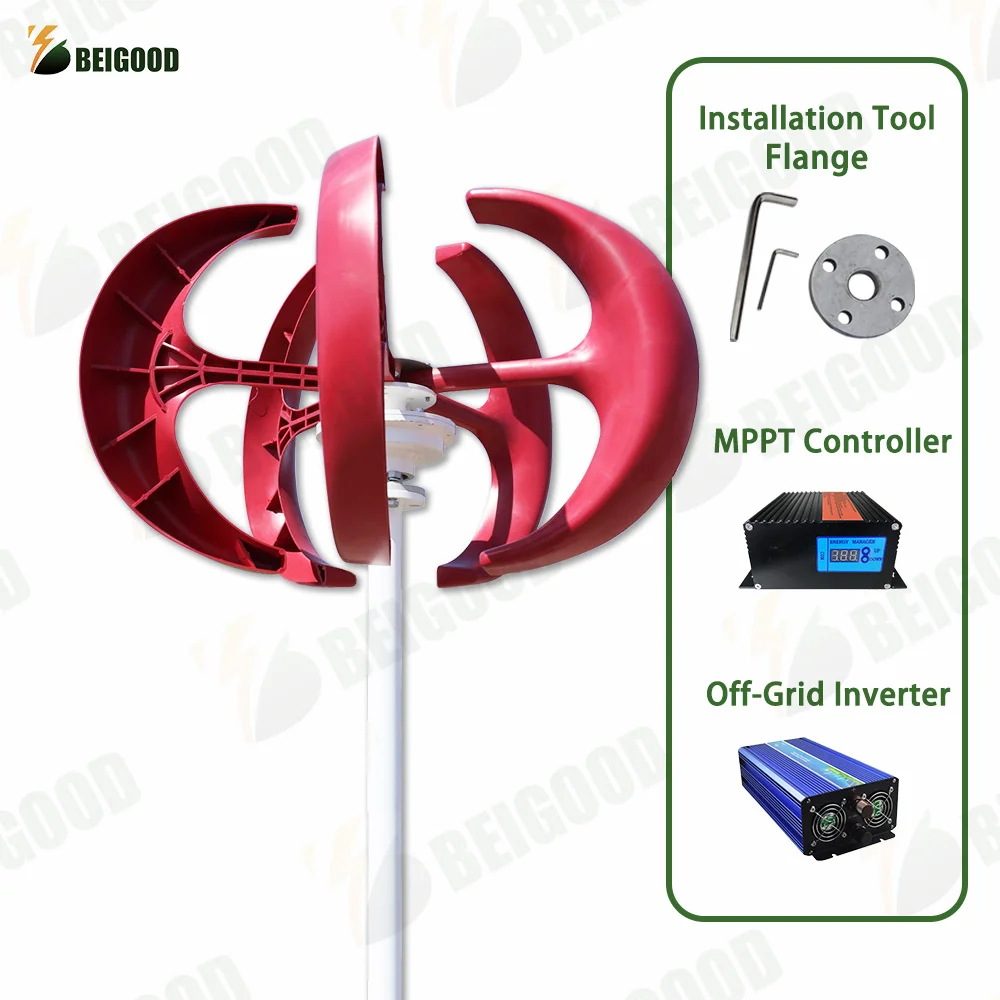 Un Generatore Eolico Ad Asse Verticale Mazon Ebay 6000W 5 Pale Con Controller Mppt Per Uso Domestico