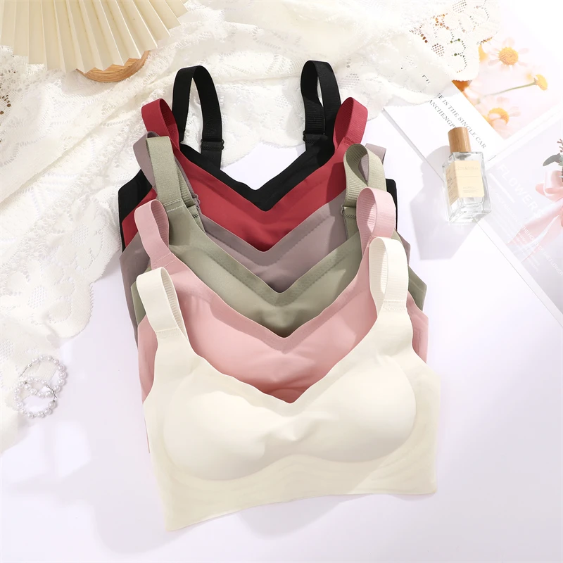 Seamless Underwear For Women Large Breasts Bras Sexy Padded Push-up Bralette Female Soft Support Sports Brassiere Intimates
