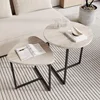 Round Coffee Table Set of 2 End Tables for Living Room,Black Small Coffee Table Living Room 1