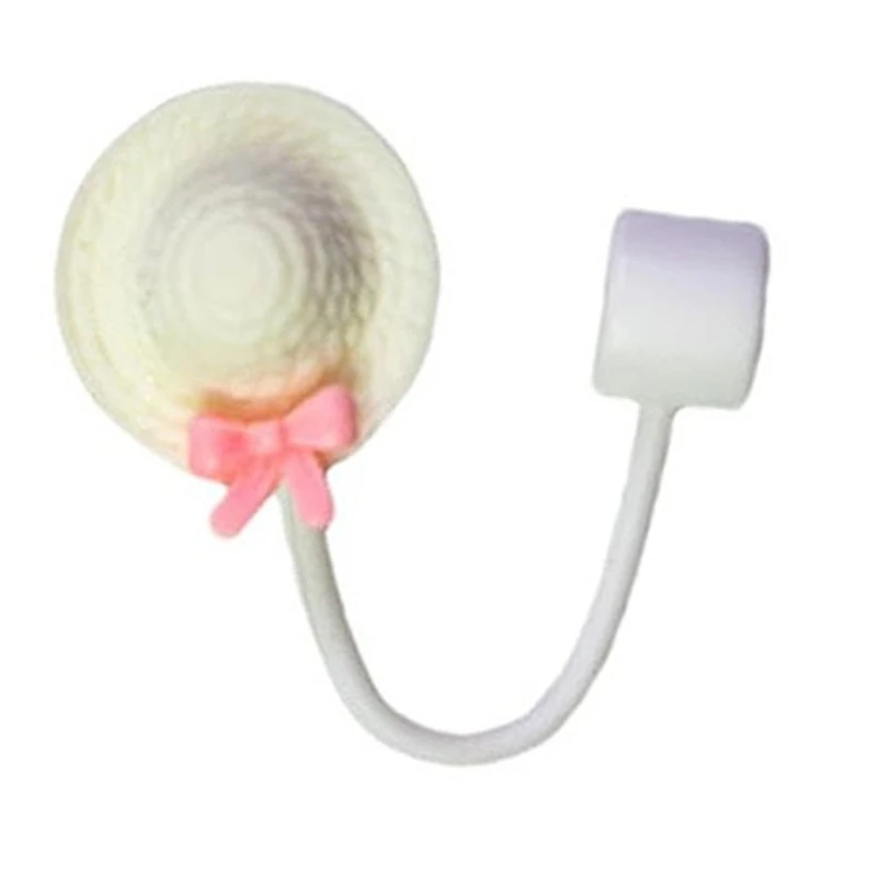 Reusable Silicone Straw Covers Caps Lovely Hat Straw Plug for Tumblers K2WE