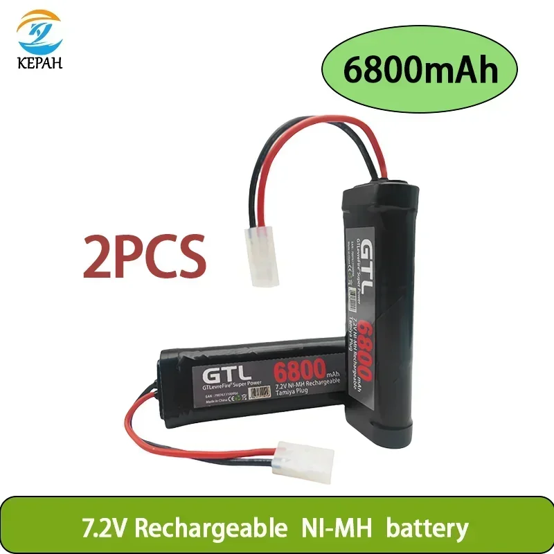Batterie RC Ni-Mh 7.2V 6800mAh - Lot 1 ou 2 Pcs