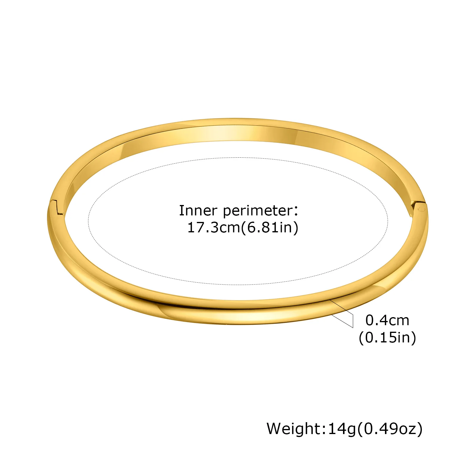 Elegant 18K Gold Plated Stainless Steel Openable Bracelet
