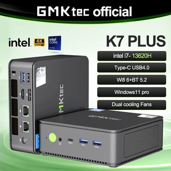 GMKtec Nucbox K7 PLUS Intel i7-13620H Mini PC Win11Pro DDR5 32GB 1TB NVME SSD PCie4.0 WIFI6 BT5.2 Desktop Gamer PC 2*2.5G Lan 1