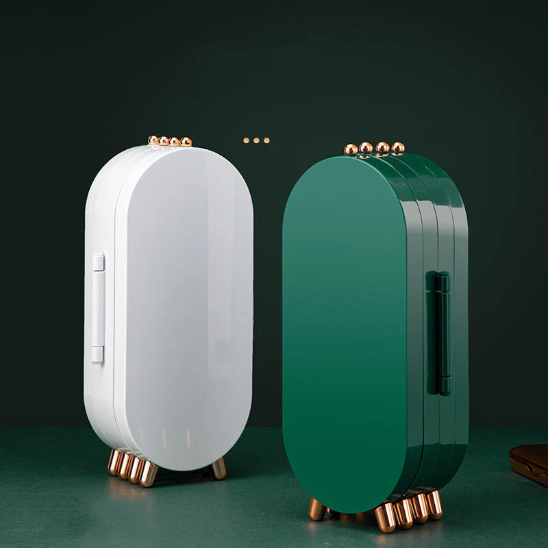 

Jewelry Storage Box Portable Earring Necklace Storage Box Household Multi-functional Folding Multi-layer Exquisite Screen Storag