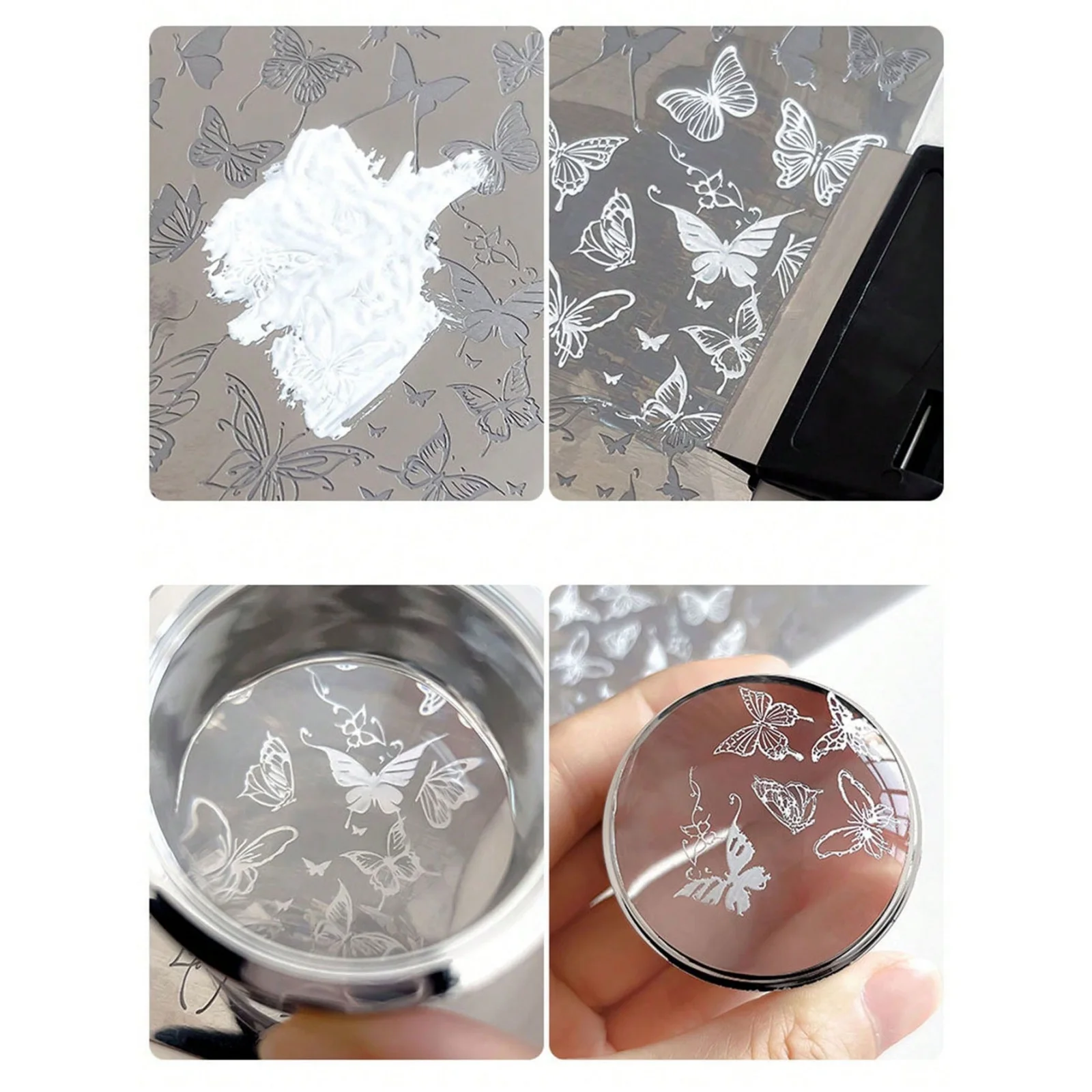 Clear Silicone Nail Art Stamping and Scraping Set