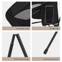 Tabouret de pêche de plage à Structure carrée, chaise pliante de Camping pratique à quatre coins, chaise lunaire légère en Tube de fer 6