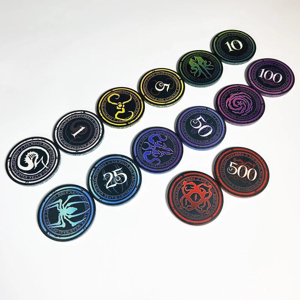 10PCS Ceramic Poker Chips 39mm Personalized Constellation Design Texas Hold'em Poker Chips 3