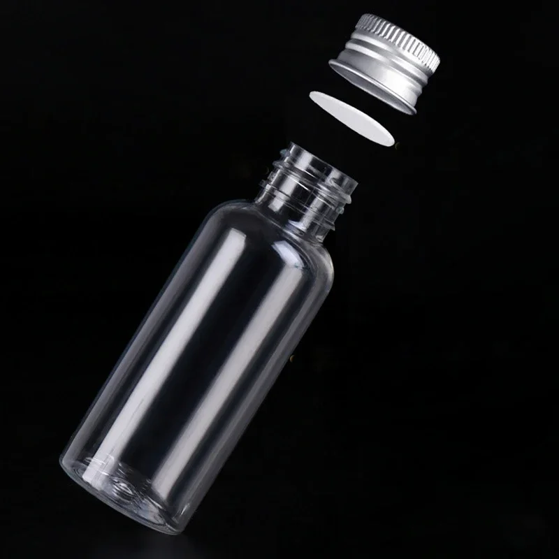 5Pcs 5ml-250ML Mini Plastic Bottle w/ Aluminum Screw Cap Refillable Portable Travel Cosmetic Container for Lotion Shower Gel