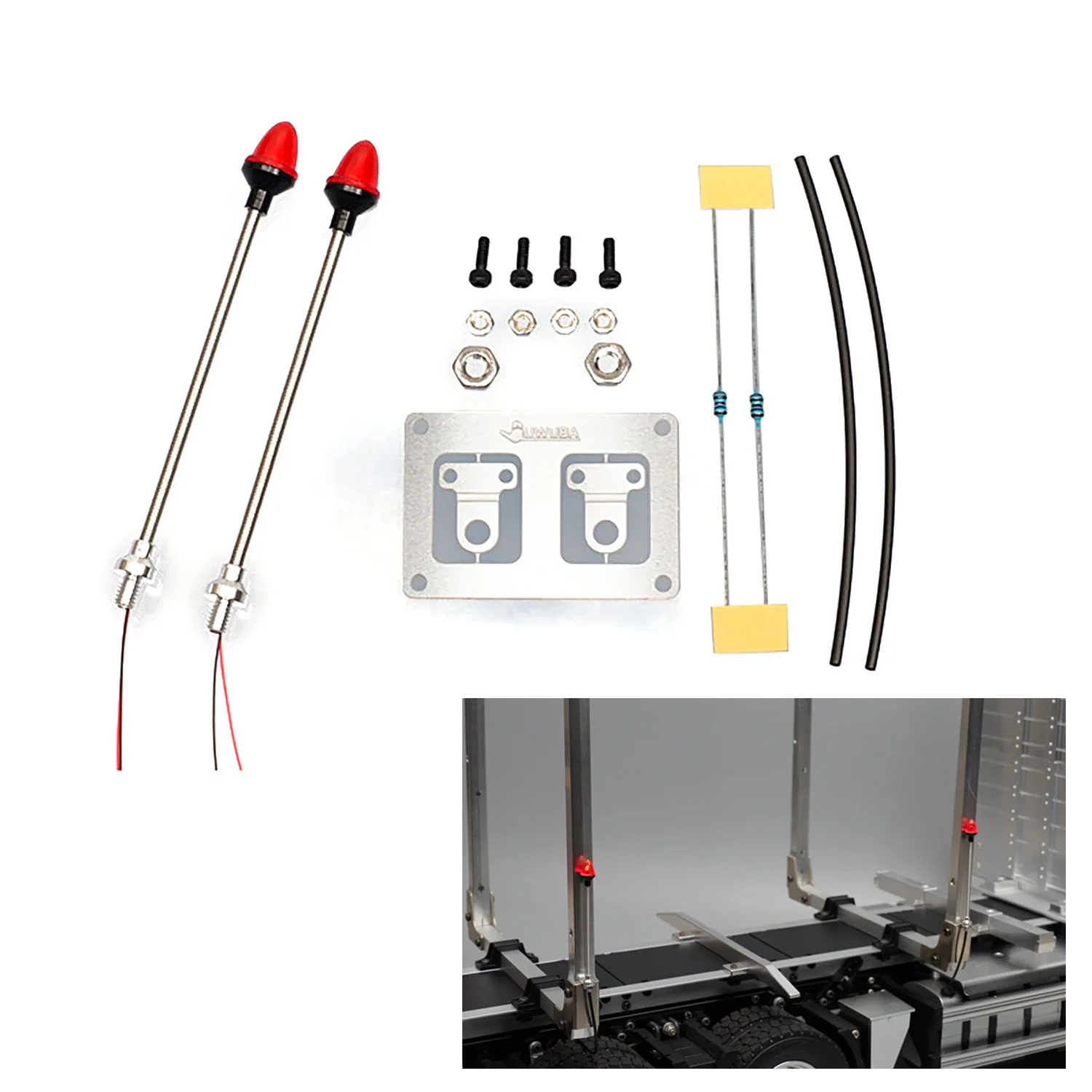 Teil LED Kunststoff Umrissleuchte 2,2 V-3 V Seitenwarnlampe für Spielzeug 1/14 DIY TAMIYAYA Ferntractor LKW Auto FH16 770S Fahrzeug – Detail 2