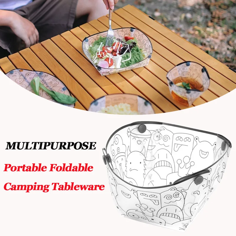 Portable Folding Tableware Set for Camping and Outdoor Use