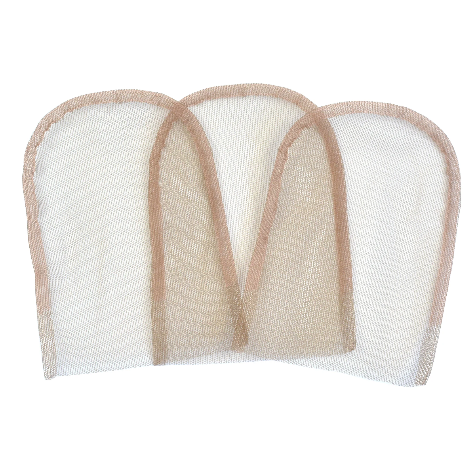 5Pcs Lace Closure Base Foundation 4&times;4inch Brown Hair Net For Making Wig Caps DIY Lace Wig Accessories