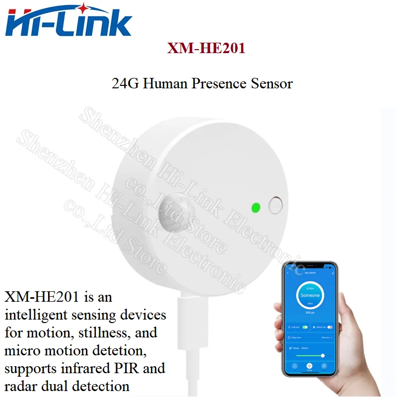 

Free Ship Hi-Link 24G Microwave Human Presence Radar Infrared Sensor HE201 Tuya WIFI 5V 1A New Intelligent Device Static