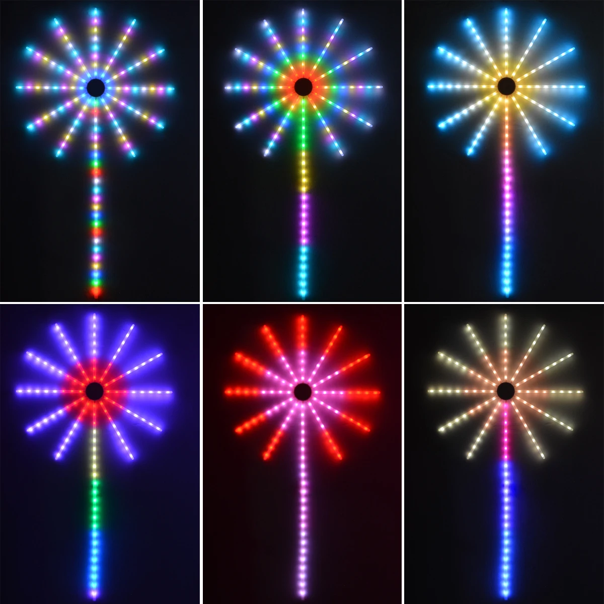 크리스마스 불꽃 빛 RGBIC LED 문자열 빛 USB LED 화환 램프 야외 정원 룸 캠핑 웨딩 장식 요정 조명