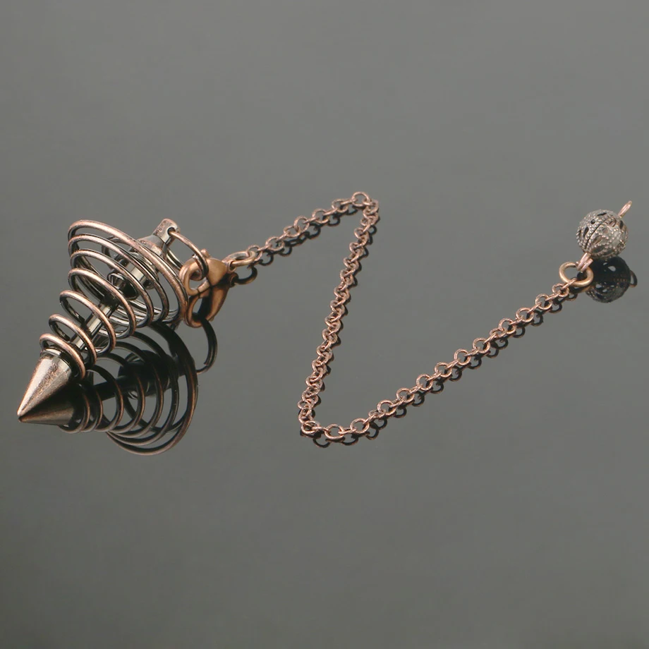 Metal Pendulum Pendulos For Dowsing Spiral Cone Antique Pyramid Pendule# HO