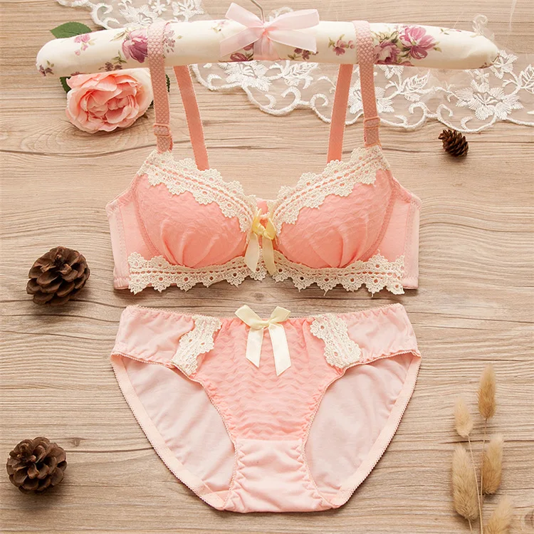 Vintage Girls Bra Set Sexy Thin Bras Pantys Women Seamless Brassiere Low Wasit Fiess Underwear Set Adjustable Plaid_voghion.com