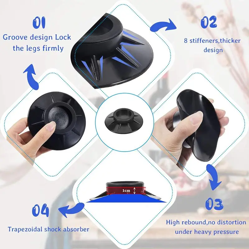 Rubber pads 4Pcs anti vibration feet for washing machine support