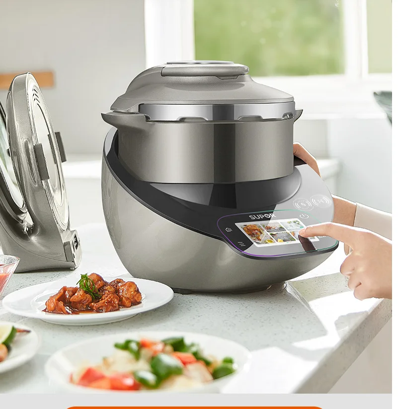 Machine de cuisson automatique, Robot de cuisine Intelligent, Wok  multifonctionnel, Robot ménager, 220V, 2,2 l