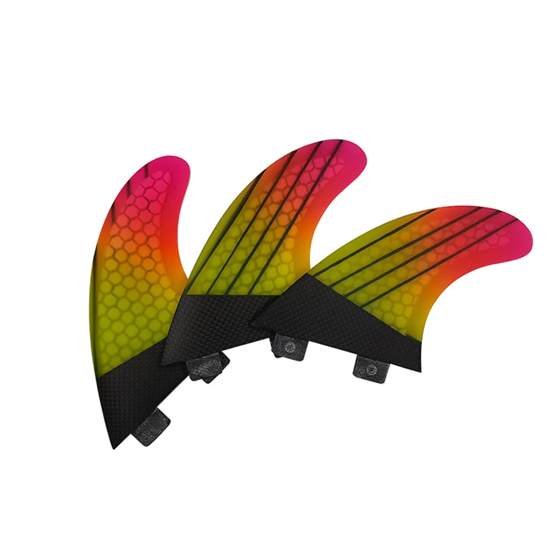 UPSURF FCS Sup Board Fins Double Tabs Fins M Fibreglass Honeycomb 2 Colors Surfboards Fin 3 pieces per set Free Shipping